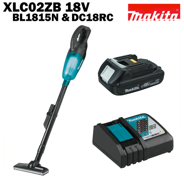 マキタ 掃除機 クリーナー 充電式 コードレス 18V MAKITA XLC02ZB バッテリー BL1815N 充電器 DC18RC セット