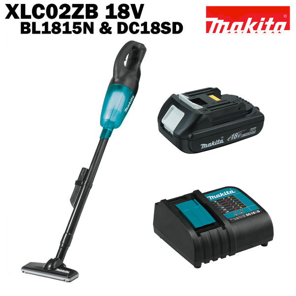 マキタ 掃除機 クリーナー 充電式 コードレス 18V MAKITA XLC02ZB バッテリー BL1815N 充電器 DC18SD セット